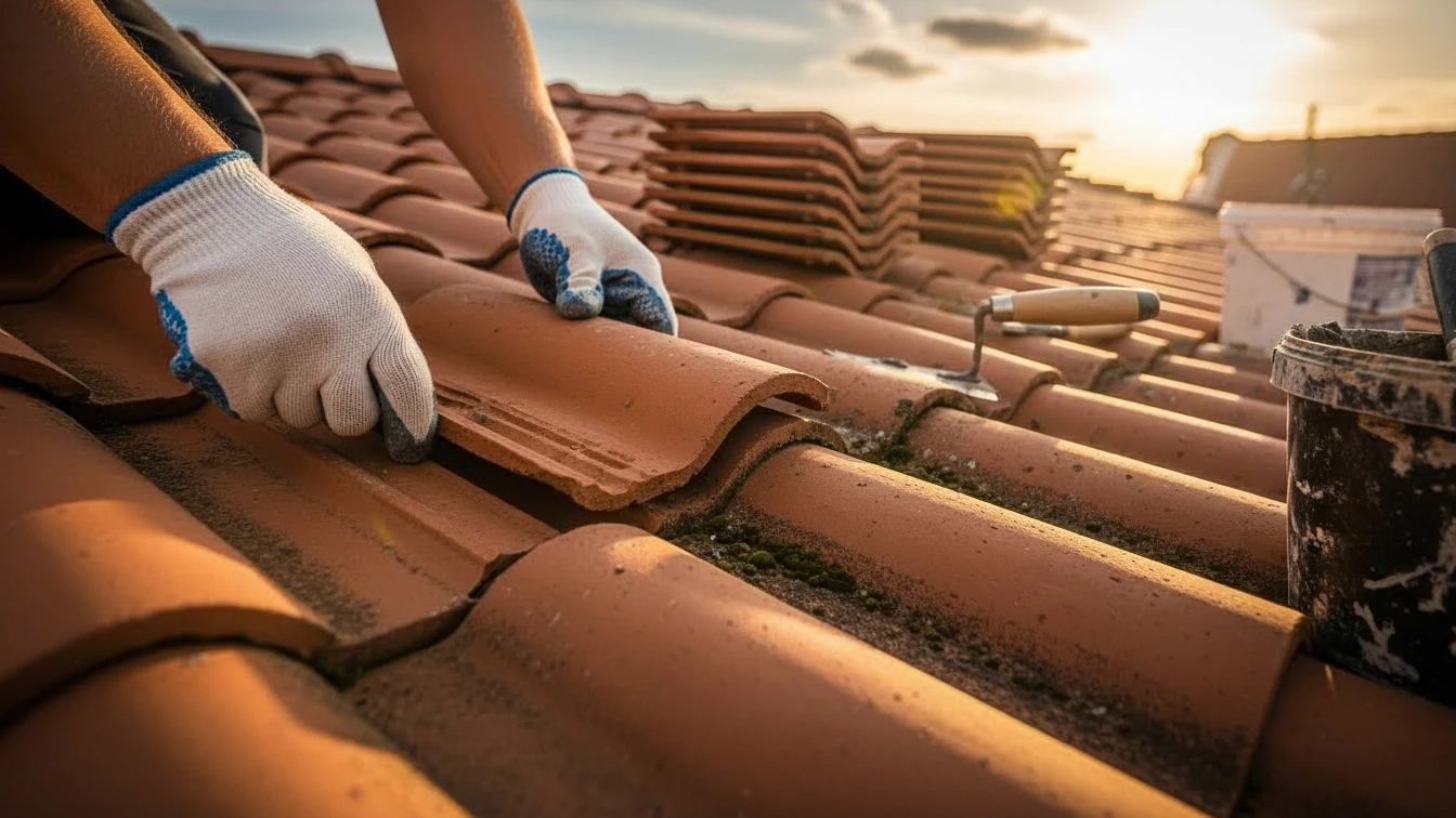 damaged clay tiles replacement technique-2