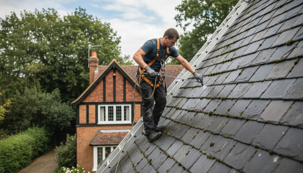 how to clean slate roof UK